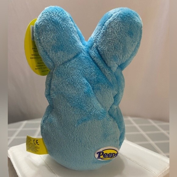 PEEPS Just Born 2005 Blue Easter Bunny Rabbit Plush Toy Stuffed Animal with tags - Picture 2 of 5